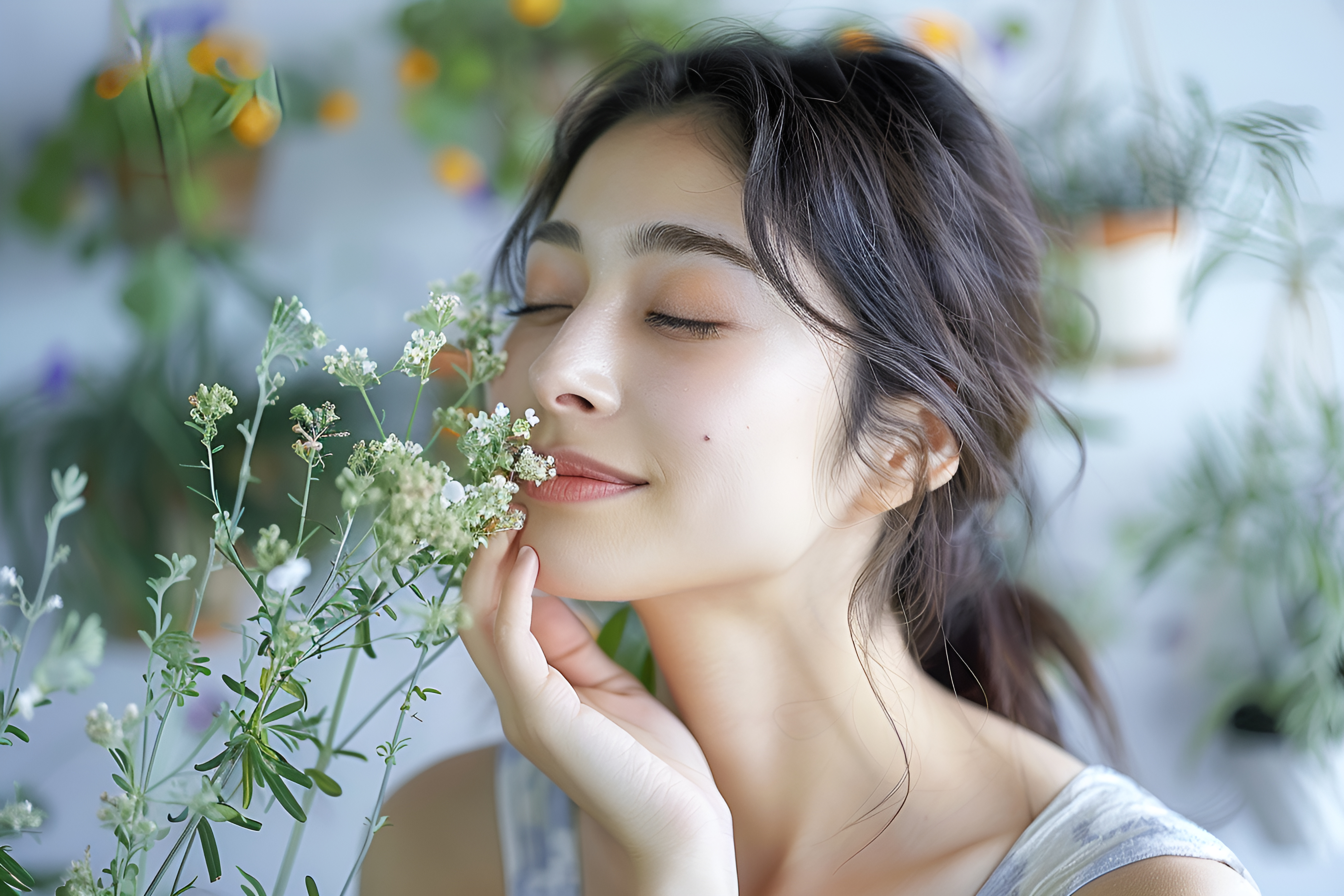 攝圖網_601092171_花香四溢中少女嗅著一朵花(企業商用).jpg